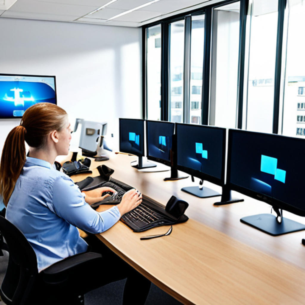 **

> A diverse team collaborating seamlessly via video conference and in a modern, light-filled office, showcasing flexible work arrangements and strong communication. Focus on engagement and productivity in a hybrid setting. Ergonomic workstations are visible.

**